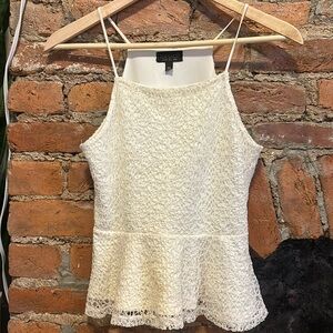 Top Shop White Peplum Blouse Size 4